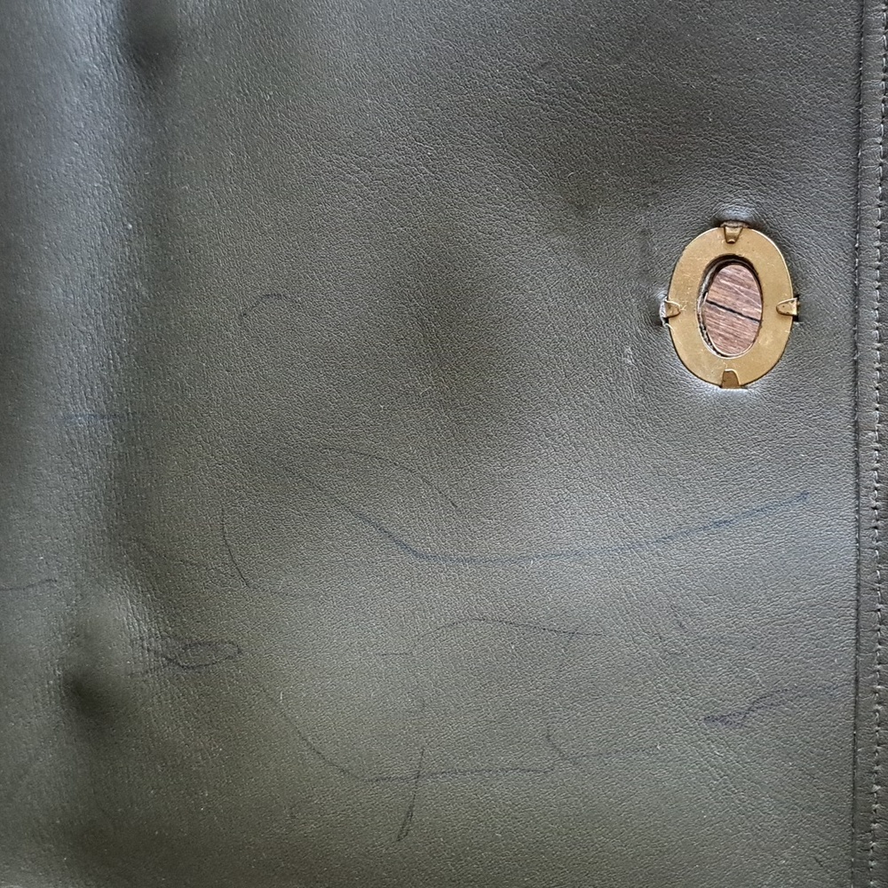 Coach Olive Green Leather Crossbody Satchel - Picture 12 of 13